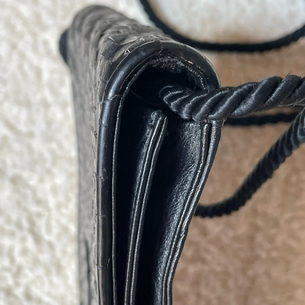 Fendi Vintage Black Woven Leather Rope Strap Crossbody Bag - Picture 11 of 16